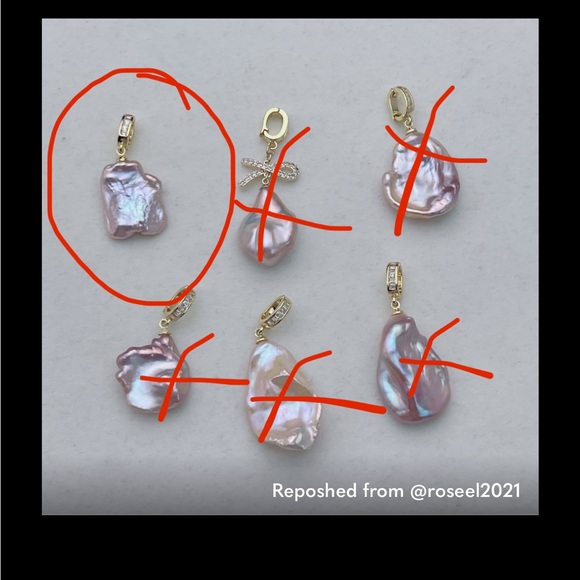 N76 Handmade Freshwater Baroque Pearl Detachable Pendant - Picture 4 of 4